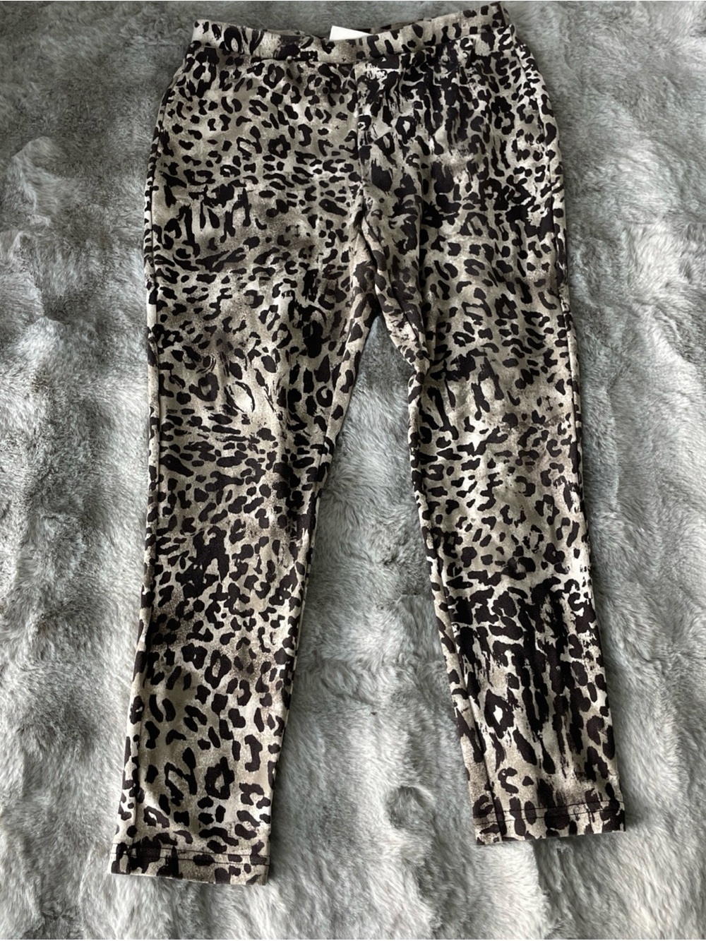 Chico's Neutral Animal Print Pants in Cream and Black-0333
